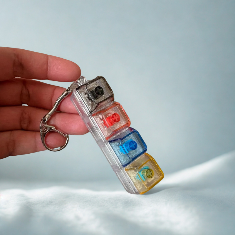 LED Tastatur Fidget Schlüsselanhänger – Crystal Clicker